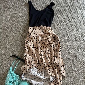 Black and Tan Leopard Print Dress